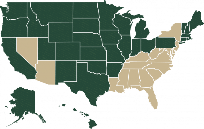 nfu-map-2025 Map of the United States highlighting the states that NFU represents.